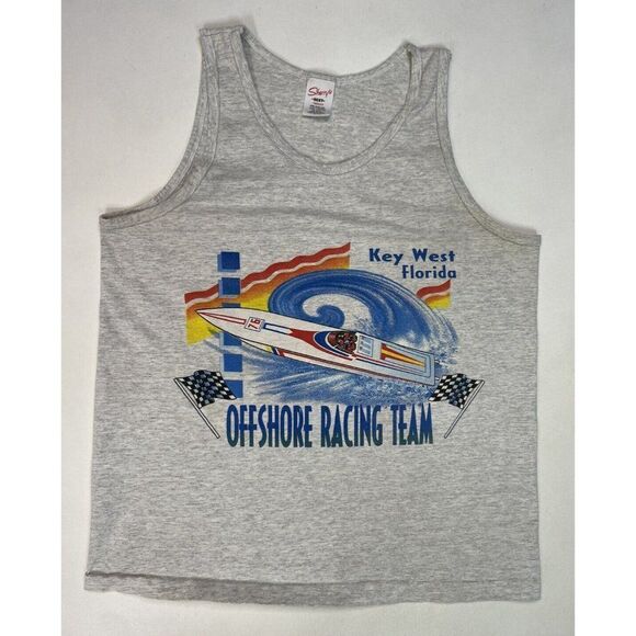 Offshore Racing Team Key West Florida Graphic Tank Top T-shirt Women Medium 90s - Picture 1 of 6